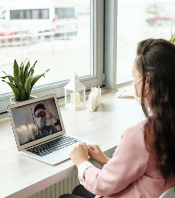 Woman on a laptop