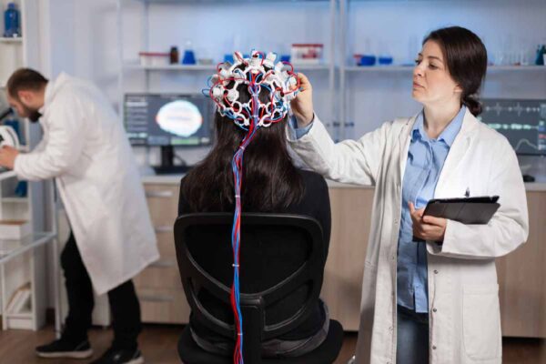 doctors testing a patients brain
